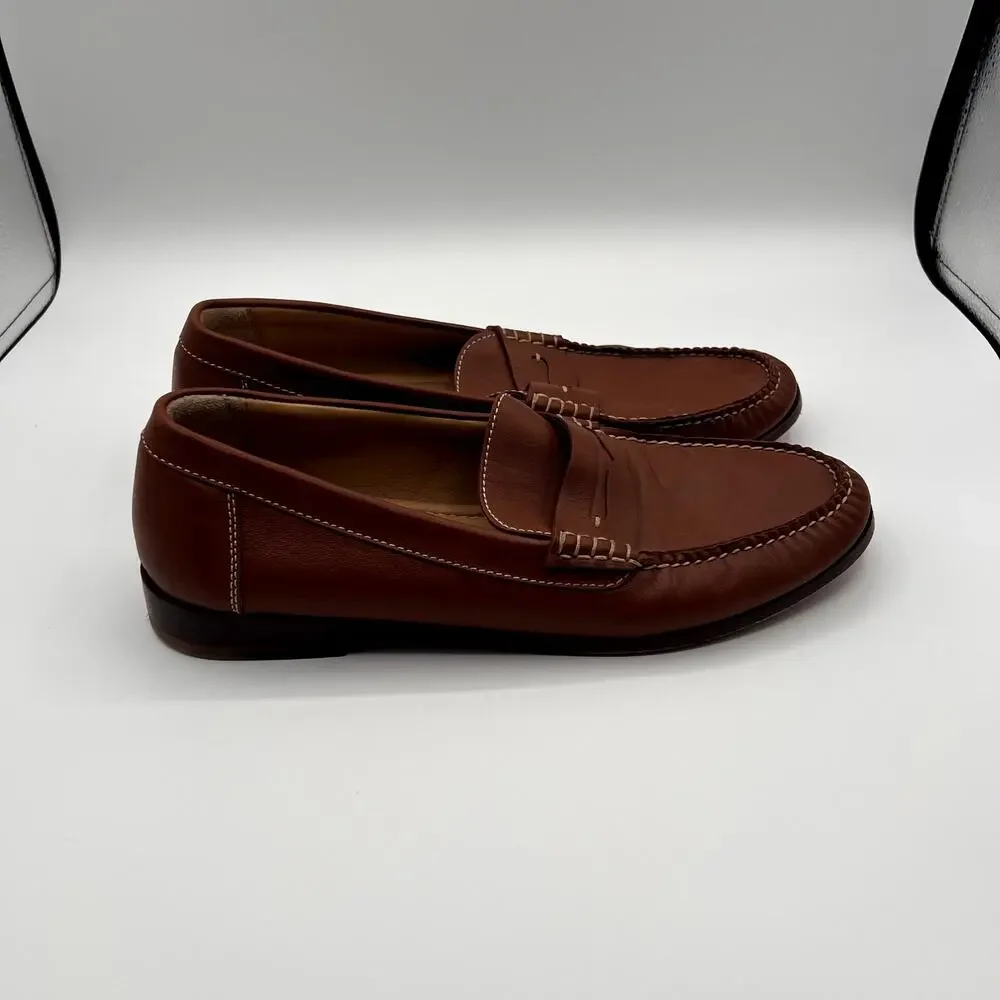 BAILEY'S Brown Leather Penny Loafers Mens Shoes